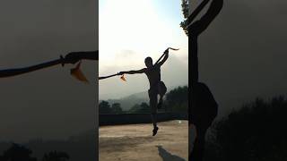 DOUBLE BROADSWORD AT SUNRISE  SHAOLIN KUNGFU SHAOLINTEMPLE SWORD [upl. by Nauquf]