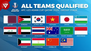 🔴 All Teams Qualified AFC U23 Asian Cup 2024 in Qatar [upl. by Ardme]