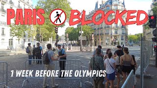 4K Paris Closed for Olympics Lockdown City Center Chaos Before 2024 Games 🚧🇫🇷 Tourists Beware [upl. by Lletram418]