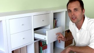 How to assemble Ikea bookshelf drawers  EXPEDIT KALLAX shelf [upl. by Eimaral]