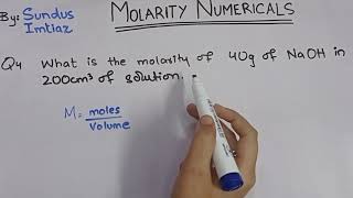 Molarity Numericals  Easy Method [upl. by Mcquillin]