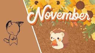 Scrapbooking ASMR l November Part Diary l No Talking with my cat 🐈 [upl. by Koziarz663]