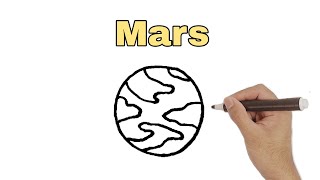 Planet mars  easy drawing mars planet  how to draw simple mars planet [upl. by Annaeirb]