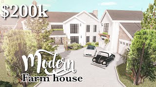 Cozy Modern Farm House Bloxburg Build 200k NO LARGE PLOT [upl. by Barker]