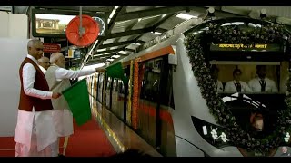 LIVE  PM Modi inaugurates Ahmedabad Metro Rail Project travels on board the metro  News9 [upl. by Enyawud682]