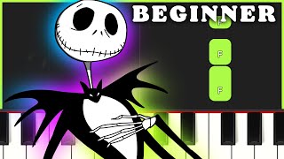 This Is Halloween  The Nightmare Before Christmas  BEGINNER PIANO TUTORIAL [upl. by Klenk]