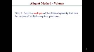 The Aliquot Method [upl. by Mercola32]