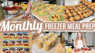 EASY MONTHLY FREEZER MEAL PREP RECIPES COOK WITH ME LARGE FAMILY MEALS WHATS FOR DINNER [upl. by Aserat]