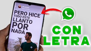 Como PONER MUSICA con LETRA en ESTADOS de WHATSAPP ✅ [upl. by Ellehcear]