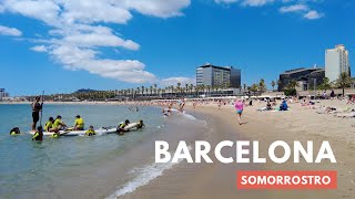 Barcelona Beach Walk 2023  Somorrostro  SPAIN [upl. by Nnairak705]