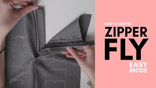 How to Sew and Design the Front Zipper Fly on Trousers  Beginner Tutorial [upl. by Enilreug]