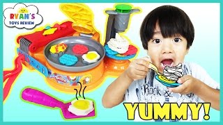 Play Doh Breakfast Cafe toys for Kids with Waffle Maker [upl. by Jemma]