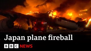 Japan Airlines fireball passenger videos record their miracle escape  BBC News [upl. by Analaj]