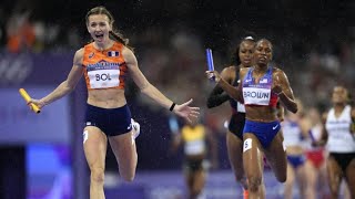 Femke Bol put on a show in the 4x400 mixed relay earn Netherlands Olympic gold [upl. by Elleval]