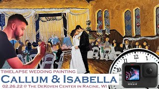 Isabella amp Callum  Live Wedding Painting timelapse video of the first dance by artist Brad Geers [upl. by Eikcir]