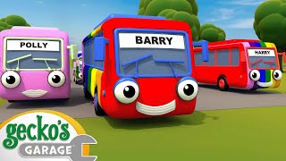 5 Rainbow Buses Part 2  Baby Truck  Geckos Garage  Kids Songs [upl. by Sturrock917]