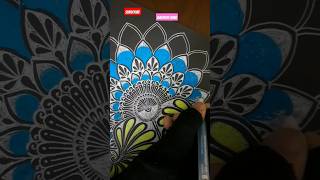 Easy mandala art art artdrawing trending mandala shorts shortvideo blue zentanglemandala [upl. by Oirretna]