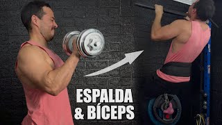 FORTALECE ESPALDA BÍCEPS Y ANTEBRAZOS  Combina Gym amp Calistenia  RUTINA TODO NIVEL [upl. by Angie]