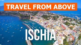 Ischia from drone  Aerial footage video 4k  Italy Island of Ischia from a birds eye view [upl. by Nananne]