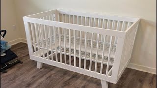 Babyletto Hudson 3 in 1 Convertible Crib with Toddler Bed Conversion Kit Unboxing Setup and Initial [upl. by Newton533]