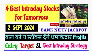 Intraday Stocks For Tomorrow  2 Sept  Intraday Trading Tips intradaystocks [upl. by Omsoc]