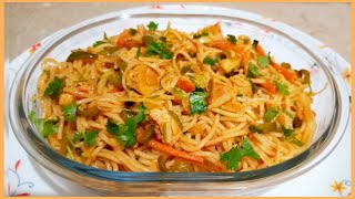 Chicken and Vegetables Spaghetti Recipe  Easy and Quick Recipe [upl. by Kcirddahc]