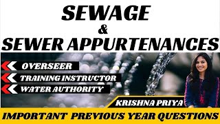 SEWAGE AND SEWER APPURTENANCES  VERY IMPORTANT QUESTIONS  TRAINING INSTRUCTOR  OVERSEER [upl. by Perrins]