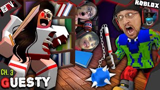 ROBLOX GUESTY FGTeeV vs Scary Librarian Escaping Chapter 3 w Lex amp Shawn [upl. by Reffotsirhc]