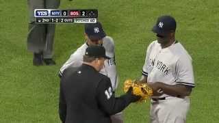 Yankees Pitcher Michael Pineda Caught Cheating With Pine Tar and Ejected [upl. by Aratak]