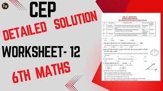 Class 6th Math 12th Worksheet Solution CEP  2024 Competency Enhancement Plan NAS PSEB [upl. by Analak]