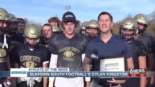 6 News Athlete of the Week Elkhorn South footballs Dylan Kingston [upl. by Connelley]