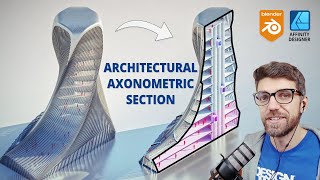 Learn How to Create an Architectural Axonometric Section with Blender In Easy steps [upl. by Nickles]