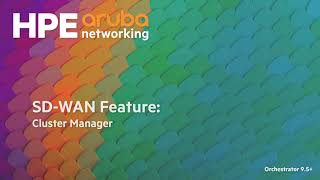 SDWAN Feature Cluster Manager [upl. by Sarajane]