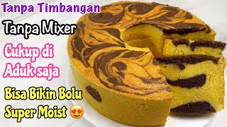 BOLU MARBLE SUPER MOIST TANPA MIXER  TANPA TIMBANGAN [upl. by Aikenahs]