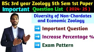 BSc 3rd year Zoology first Semester important Question list  NonChordates and Economic Zoology [upl. by Reivaxe168]