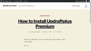 How to Install Updraftplus Premium Auto Backup for WordPress [upl. by Einuj]