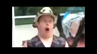 Kid smashes two beer bottles and as he yells and drinks them [upl. by Nerreg]