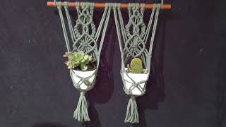 Tutorial Porta macetas en Macramé Macrame pot holder tutorial [upl. by Neirual]