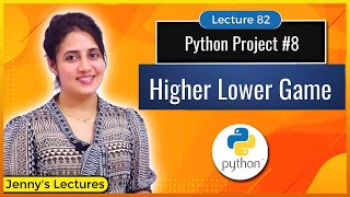 Python Project for beginners 8 Higher Lower Game  Complete Code  Python for Beginners lec82 [upl. by Bolan230]