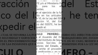 ACUERDO PARA VERIFICAR MODIFICAR O REVOCAR LAS PENSIONES ISSSTE QUE REBASEN EL LÍMITE ESTABLECIDO [upl. by Orola]