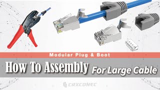 How To Assemble Cat7 Cat6 A Shielded RJ45 Connector with Larger Cable [upl. by Sproul639]