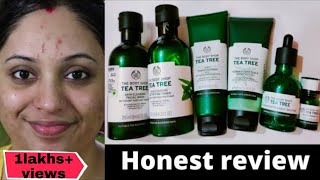 I tried Body shop Teatree Range Skincare Routine For 1 month  Acne proneoily skin  Review [upl. by Ledairam]