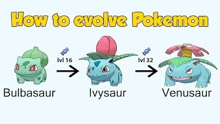 How To Evolve Pokémon  Generation 1 Kanto Animated Sprites [upl. by Sandra805]