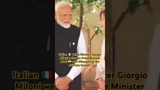 Italian Prime Minister Giorgio Miloni welcomes Prime Minister Modi G7ItalySummit pmmodi [upl. by Eleanora256]