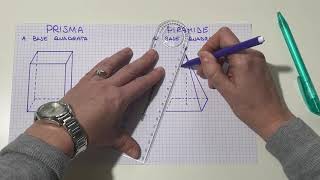 DISEGNARE UNA PIRAMIDE ED UN PRISMA A BASE QUADRATA [upl. by Nollat]