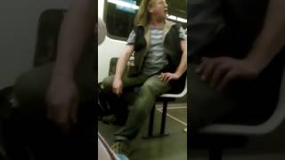 Idiot on Frankston train going off MUST WATCH [upl. by Seraphine926]