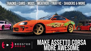 ASSETTO CORSA HOW TO GUIDE  Installing Mods  Tracks  Cars  Weather  Traffic  Shaders amp More [upl. by Eibrab]