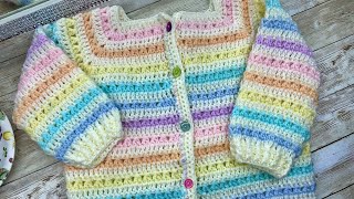 🌈 Teje suéter para bebé a crochet [upl. by Saddler796]