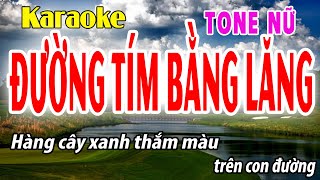 Đường Tím Bằng Lăng Tone Nữ  Am  karaoke Đời Sống và Âm Nhạc [upl. by Ahseei407]