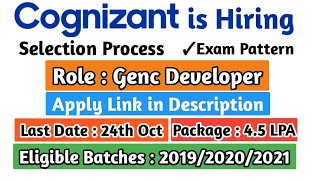 Cognizant GenC Exam Pattern 2021 Cognizant Recruitment Process 2021 Genc Developer Smart Learning [upl. by Knitter912]